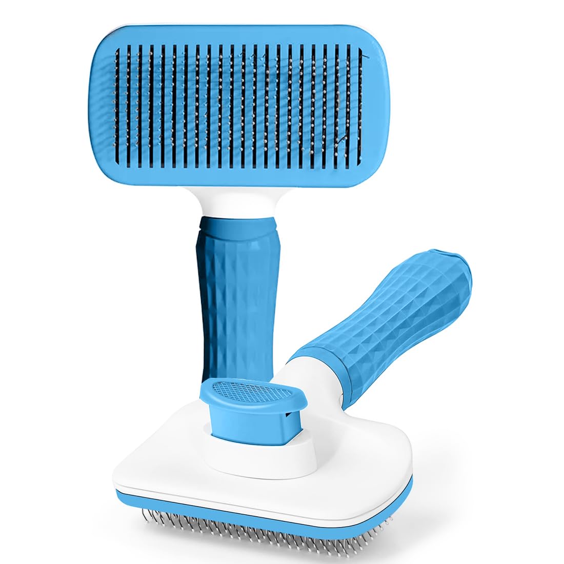 Cepillo Azul Para Perros & Gatos, Cepillos Para Mascotas de Pelo Largo y Corto, Adecuado Para la Depilación de Mascotas Grandes, Medianas y Pequeñas, Atrapa pelos de Mascotas Con un Clic
