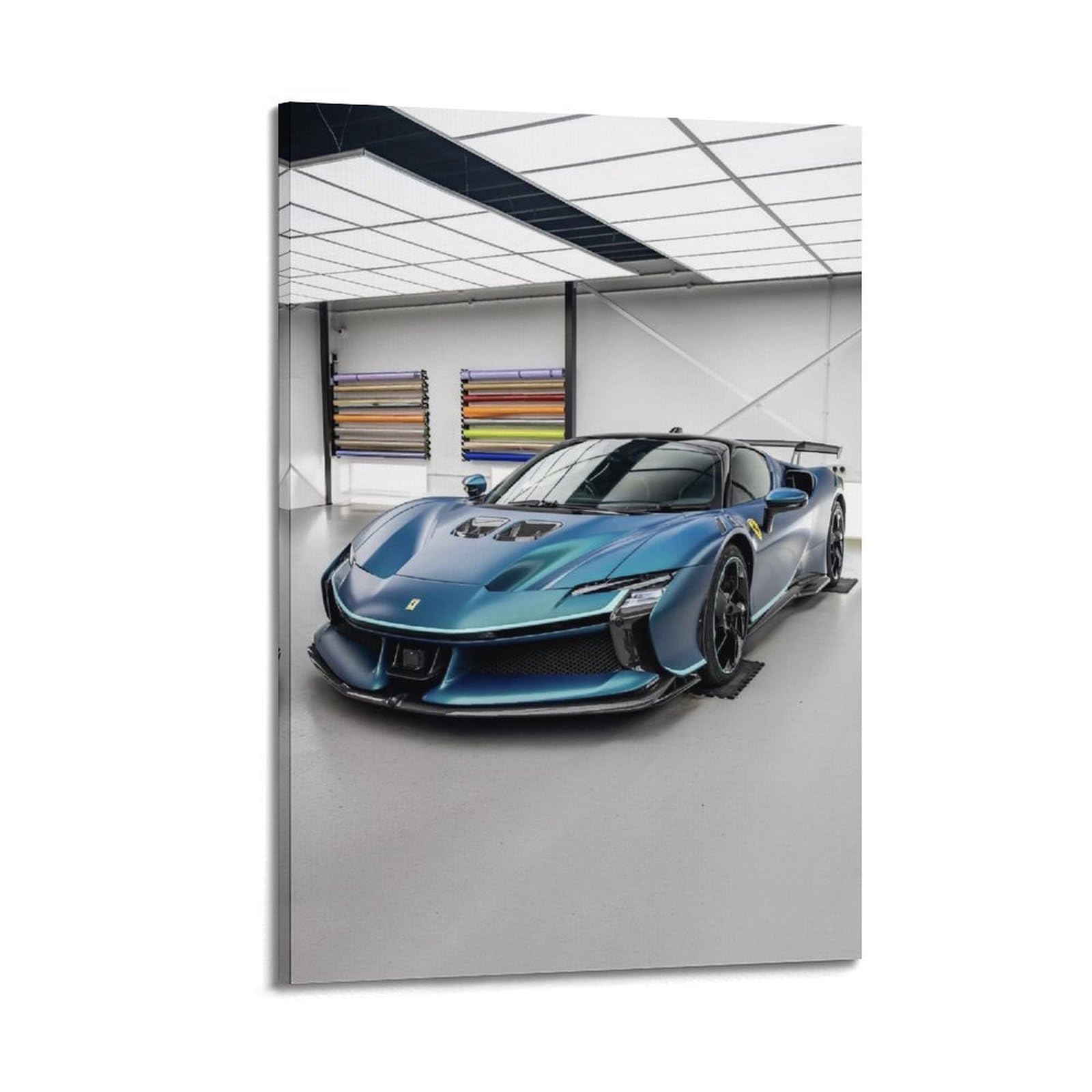 OKAHYS Supercar SF90 XX Stradale Hypercar Poster Modern Decorative Canvas Prints - Ideal Wall Art for Family, Man Cave, Game Room, Boys & Girls Bedroom 12x18inch(30x45cm)