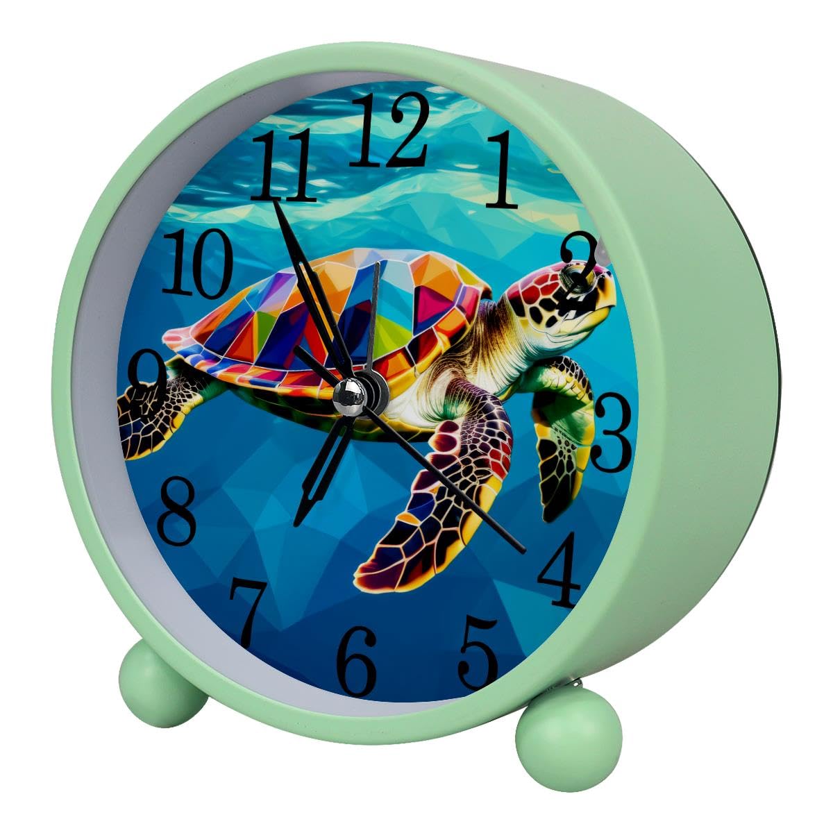 Luoweisi Alarm Clock Underwater Turtle, Silent Non-Ticking with Night Light