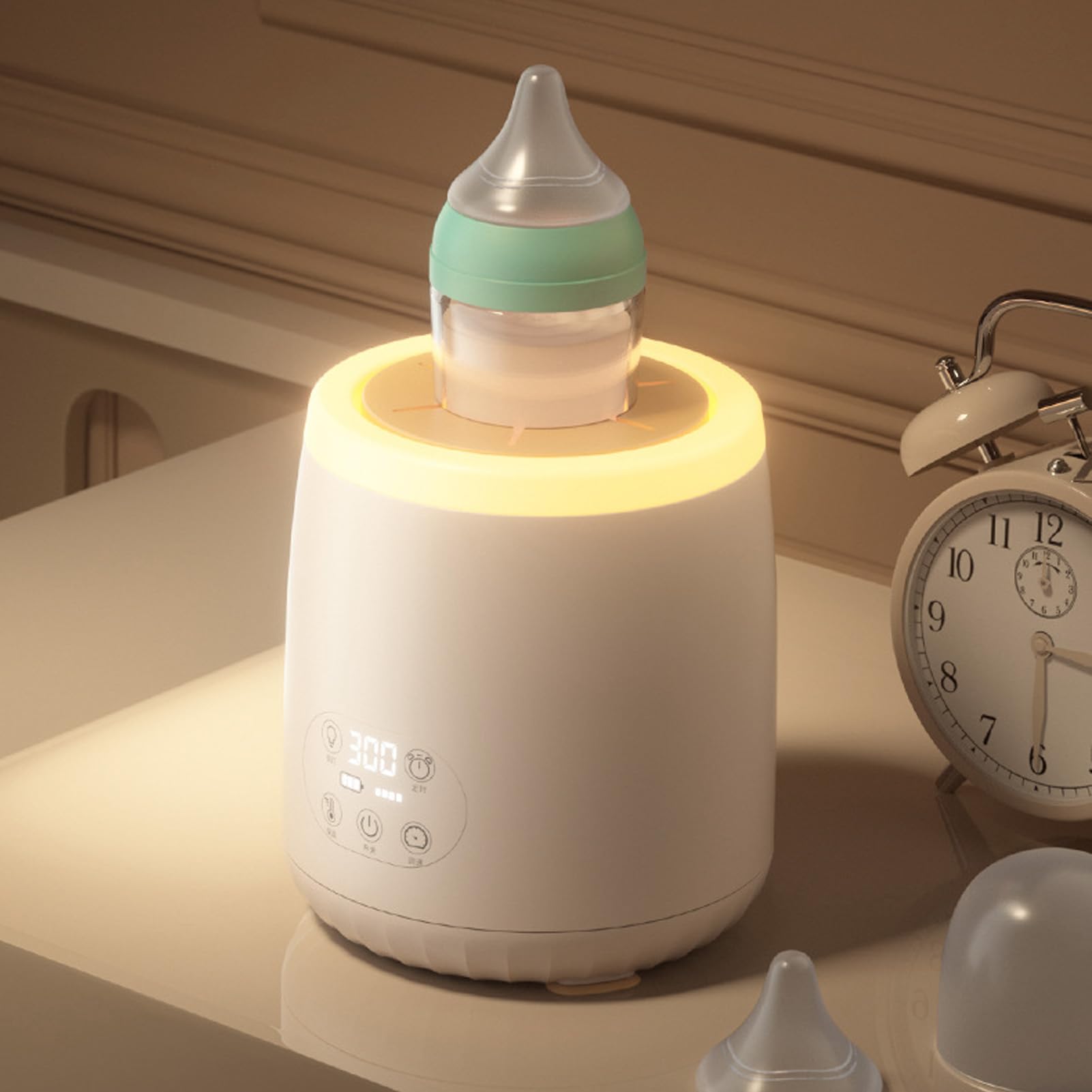 dsheng Biberón Coctelera de Fórmula para Bebé, Coctelera Recargable para Biberón de Leche Infantil con Luz Nocturna, 4 Modos de Agitación, Mezcladora Licuadora de Leche Materna de Bajo