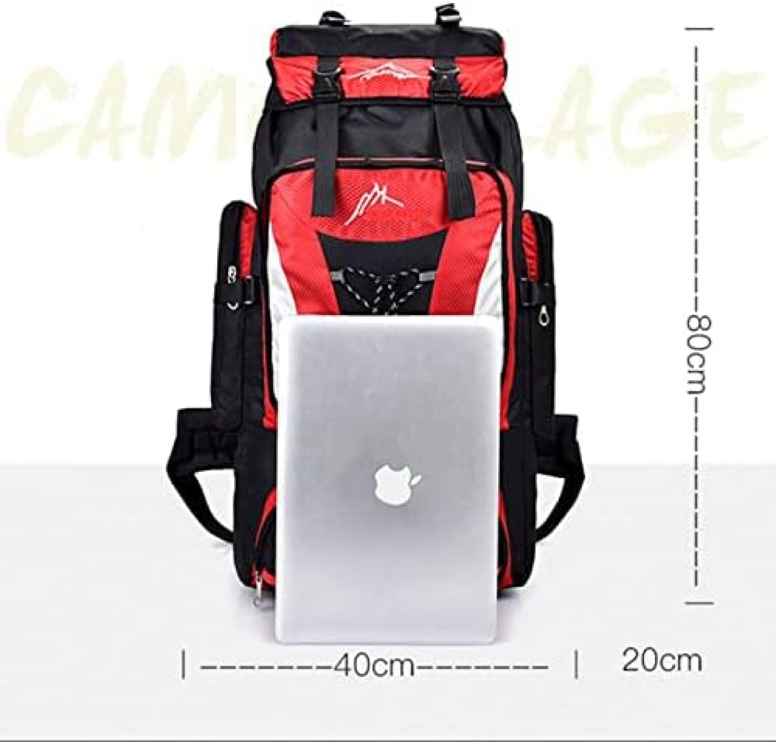 Sac à dos randonnée armée escalade sacs Trekking alpinisme ROUGE 50L
