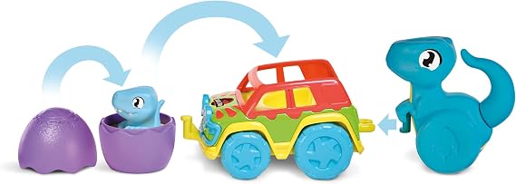 Toomies -TOOMIES E73251 Tomy Chase & Roll Raptors, Push-pass, Dinosaur Kids, Jurassic World, Educational Colors and Sound, Toy for Baby Boys & Girls 12 Months +, Multicolor