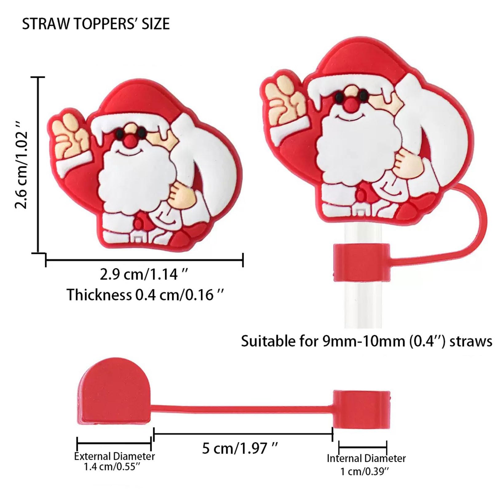 Christmas Straw Toppers - Festive Drinkware Accessories -4