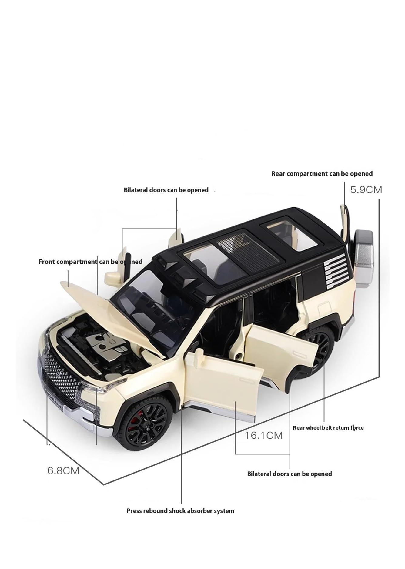 ONAIC Diecast Modello 1:32 Per BYD U8 Modellino In Lega Pressofusa Collezione Di Ornamenti In Metallo Modellino Auto Da Collezione(bianco)