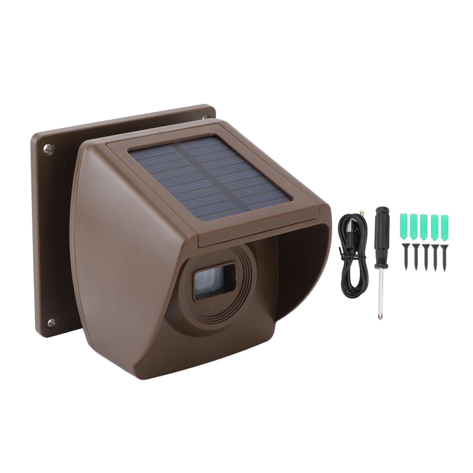 Sensore di Movimento Esterno Wireless con Allarme per Vialetto a Lungo Raggio per Uso in Giardino Alimentato a Energia Solare 1 unità