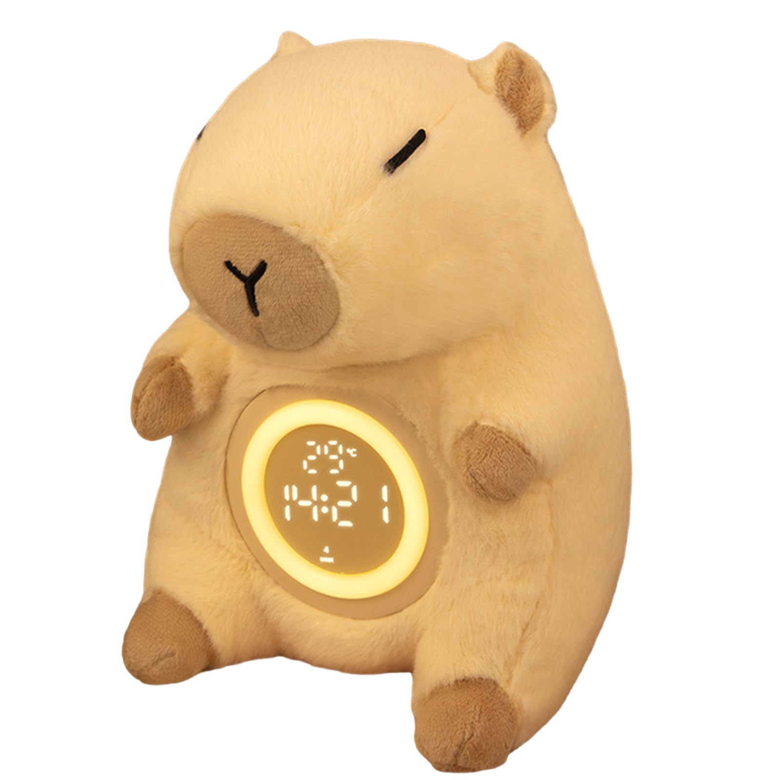 Nucelit Children Capybaras Alarm Clock Night Lamp USB Nightlight, Touch Sensorings with Adjustable Brightness and Timers Function USB Rechargeable Nightlight