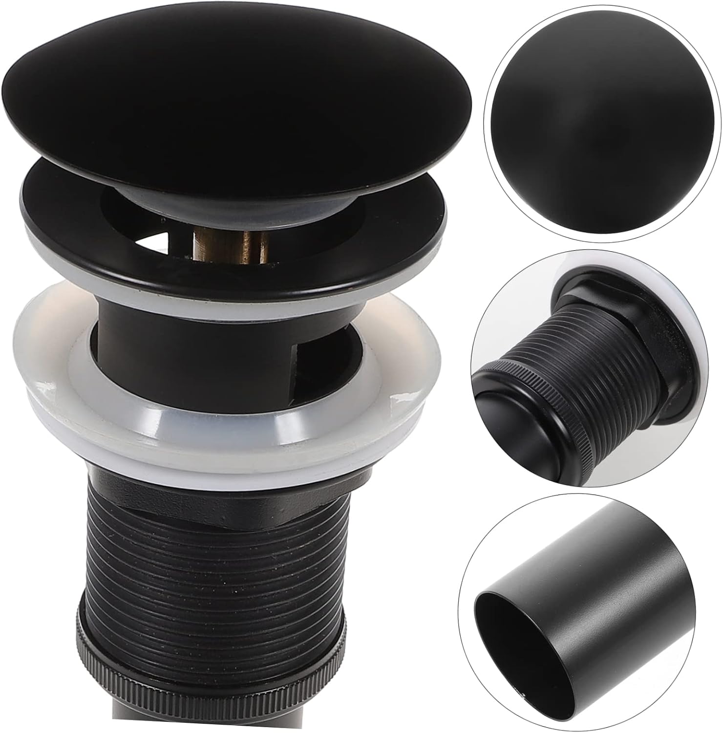 Bathroom Sink Drain Stopper Full up Drain Overflow Easy Use Lavatory Vanity Sink Stopper for Basins Resistant Design