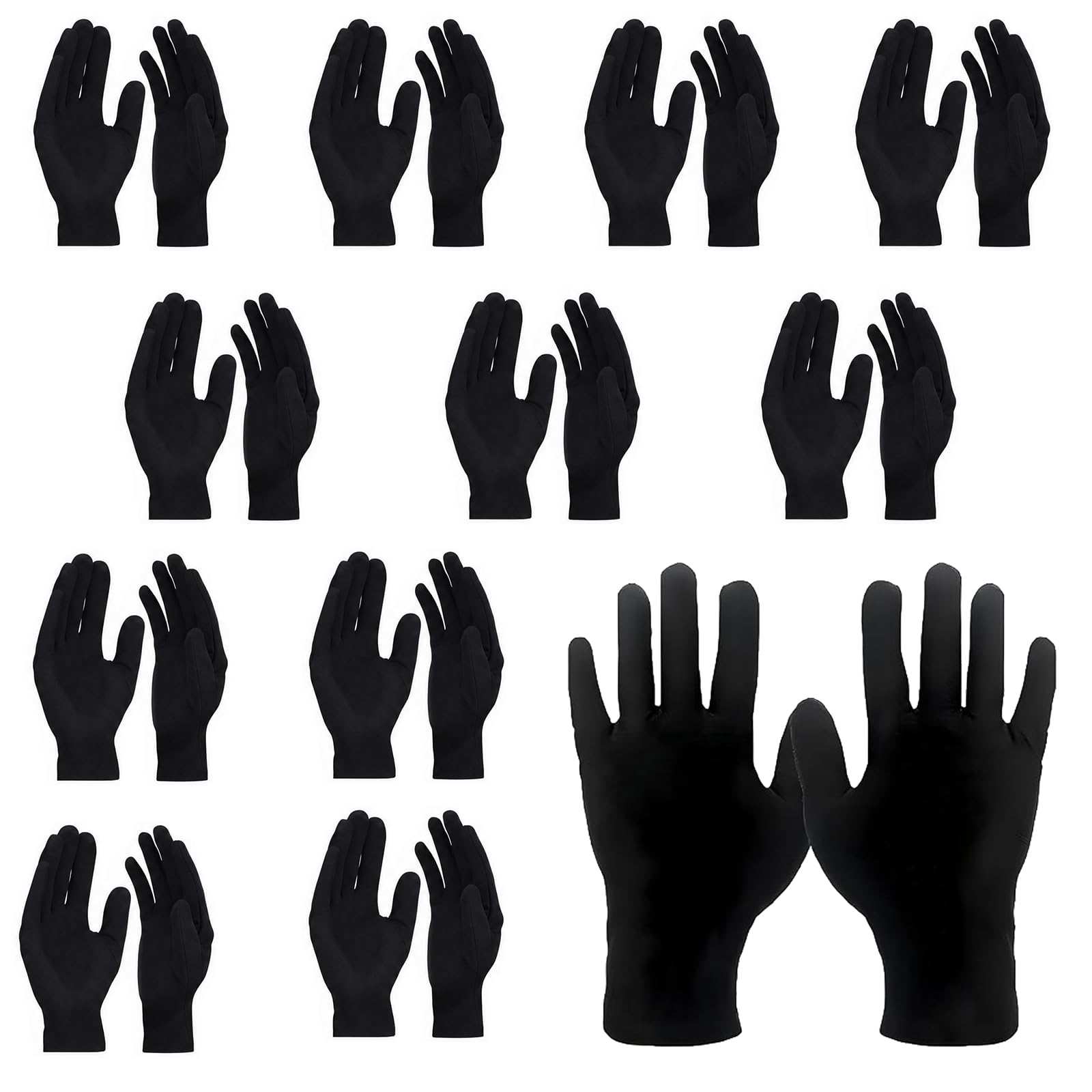 24 Pcs Black Cotton Gloves, Cotton Gloves for Dry Hands