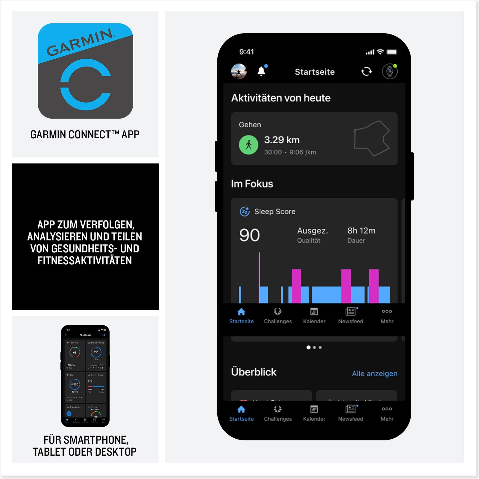 Garmin Forerunner 70 43mm (Amazon Exclusive) - Lauf-Smartwatch, 1,2" AMOLED Touchscreen, bis zu 13 Tage Akkulaufzeit, Trainingsempfehlungen, Gesundheitsdaten, 80+ Sport-Apps, Notifications