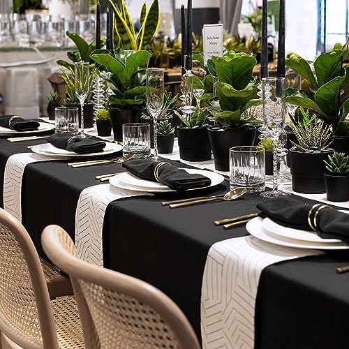 Sancua 2PCS-60102-HEISE 2 Pack Black Tablecloth 60 X 102 Inch, Rectangle 6 Feet Table Cloth - Stain And Wrinkle Resistant Washable Polyester Table Cover thumb #3