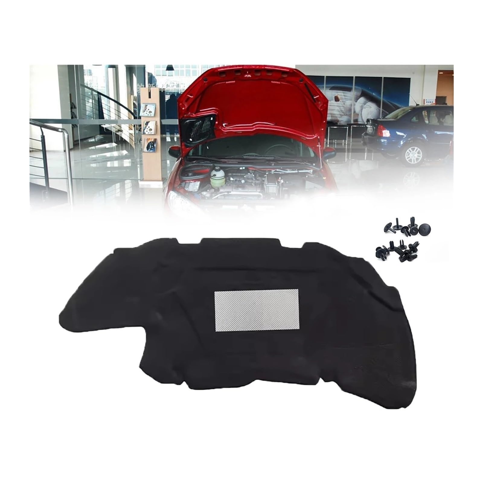 Dlkaddkgf One Color Front Engine Hood Insulation Pad Heat Sound Cotton Soundproof Mat Cover Foam Fireproof Compatible For Peugeot 206 2003 -2013