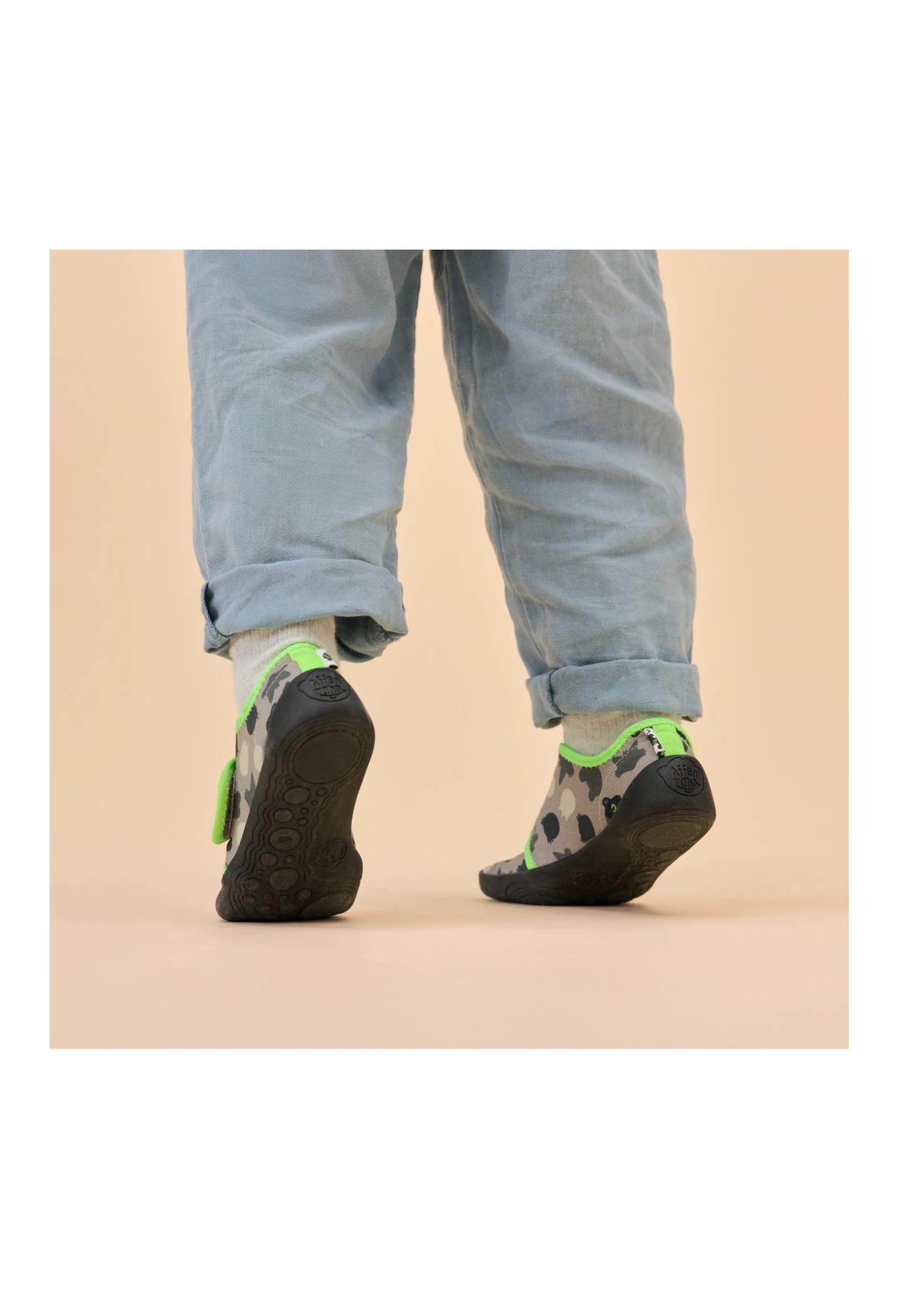 Affenzahn Pantufla Algodón Movy fácil de Poner, Antideslizante, Ligera y Flexible, para guardería, Tallas 21-35