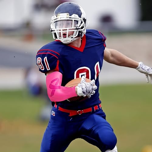 Miniatura 5 de Breast Cancer Awareness Sleeves Pink Arm Sleeves Pink Compression Arm Sleeve for Basketball Golf Football