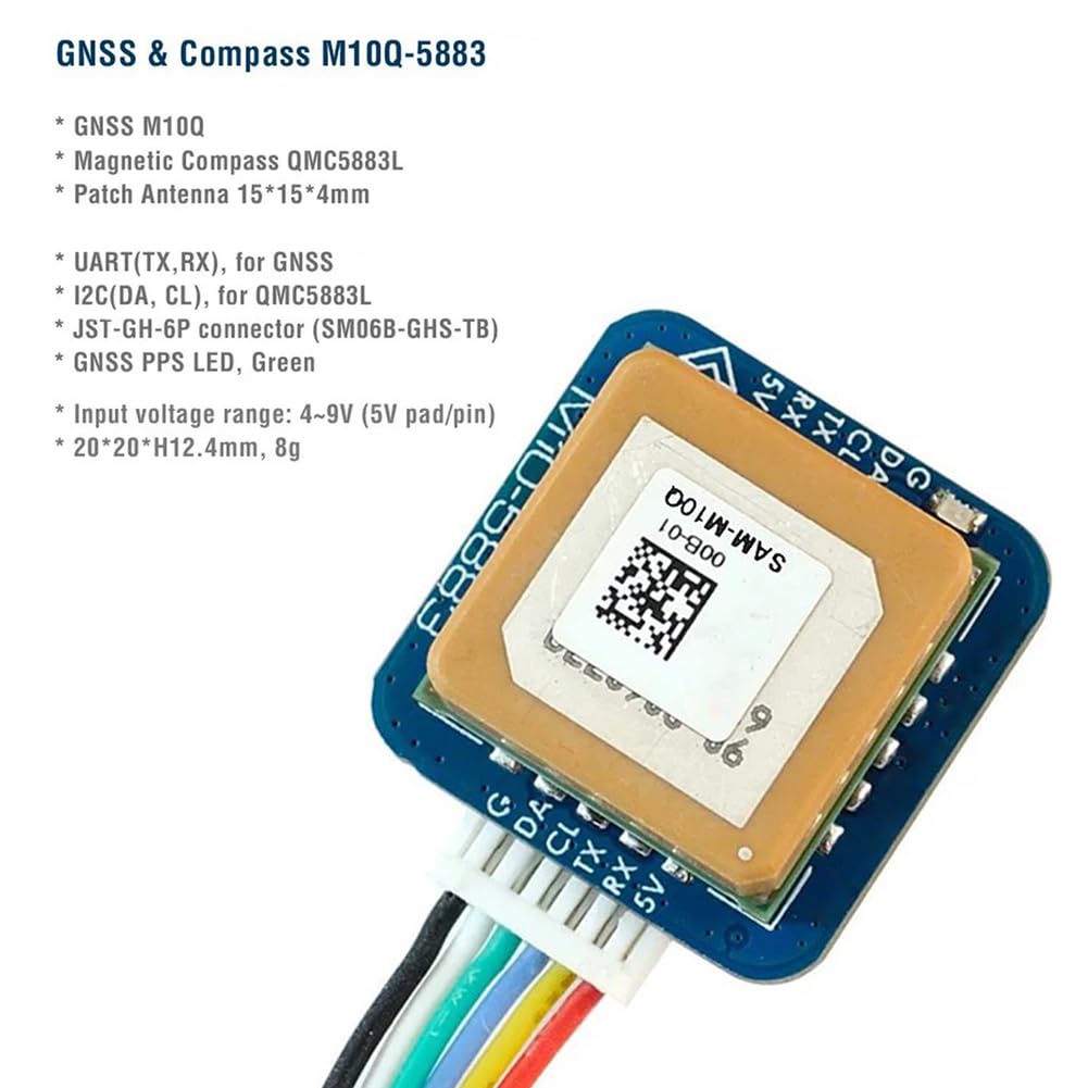 Moduł GPS M10Q-5883 72-kanałowy moduł GPS SAM-M10Q i kompasu GNSS QMC5883L Cyfrowy AirSpeed ​​4~9V do dronów wyścigowych RC FPV