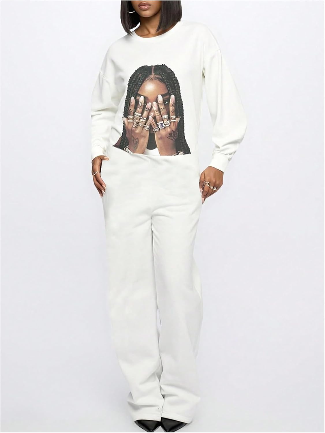 Women's Y2K Graphic Sweatshirts Crew Neck Long Sleeve Vintage Pullover Fall Tops Streetwear - Image 4