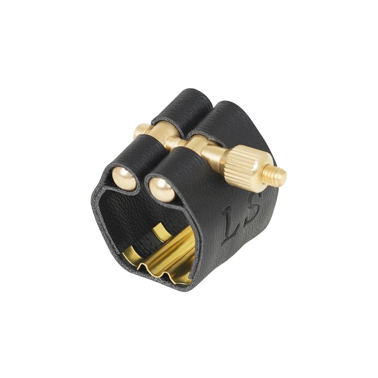 Kit de Accesorios saxofón Boquilla De Saxofón Soprano De Cuero Con Tapa, Hebilla De Metal, Clip De Abrazadera, Accesorios Para Instrumentos De Viento De Madera, Abrazadera De Hebilla