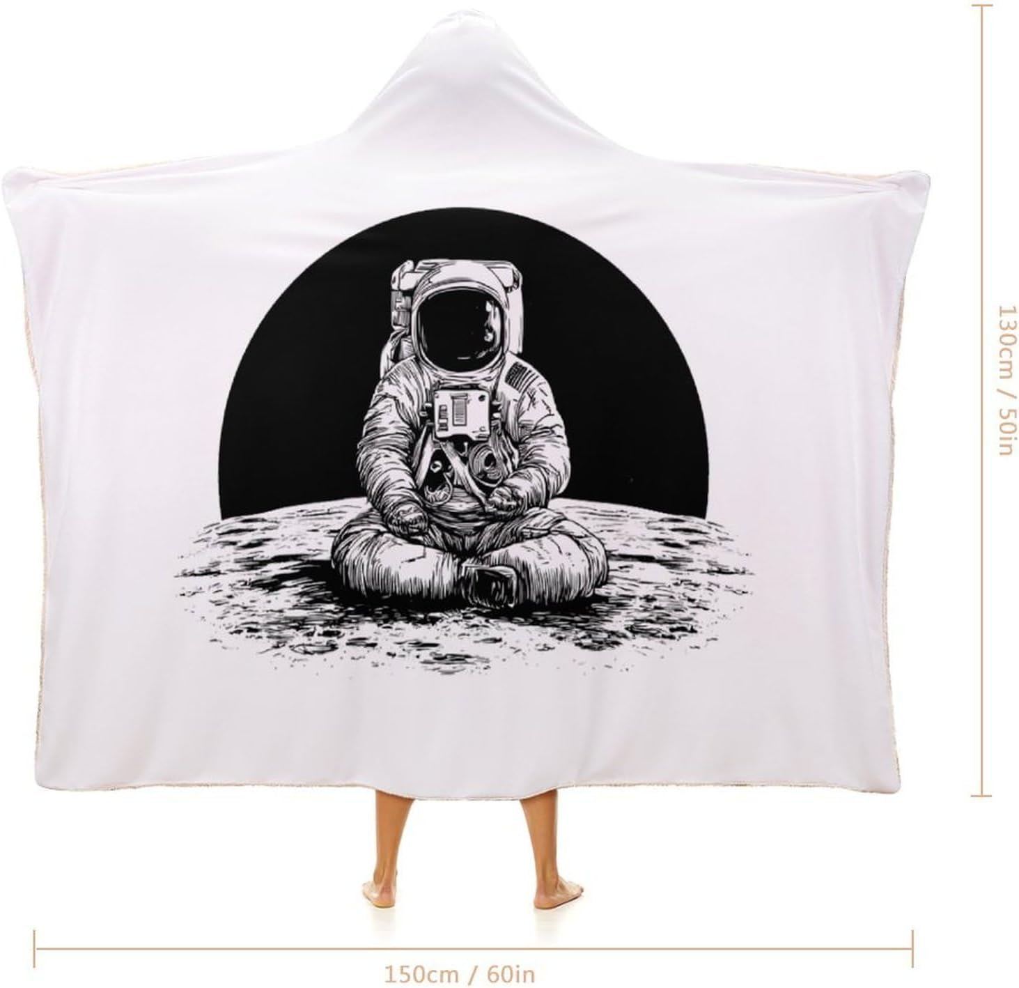 Astronaut Wearable Blanket Oversized Throw Cape | Cozy Hooded Blanket Gifts for Women Men