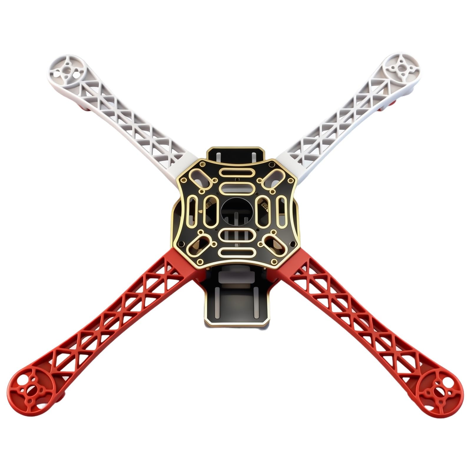 F450V2 Quadcopter Frame Kit, 450mm Diagonal Wheelbase 4-Axis Drone Airframe, Compatible with Standard F450 Parts & Flight Controllers(White-red)