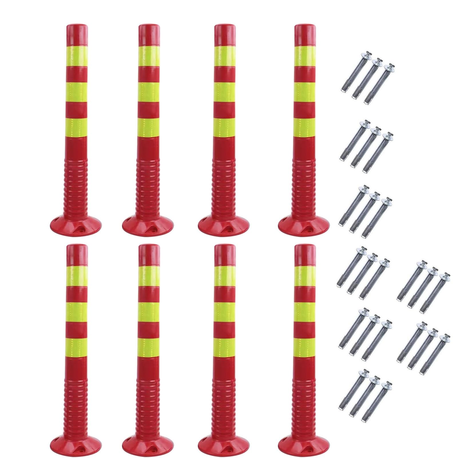 WQPMNYG Parking Bollards - 77cm Flexible Traffic Delineator Post Cones for Driveway and Garage Safety Barrier