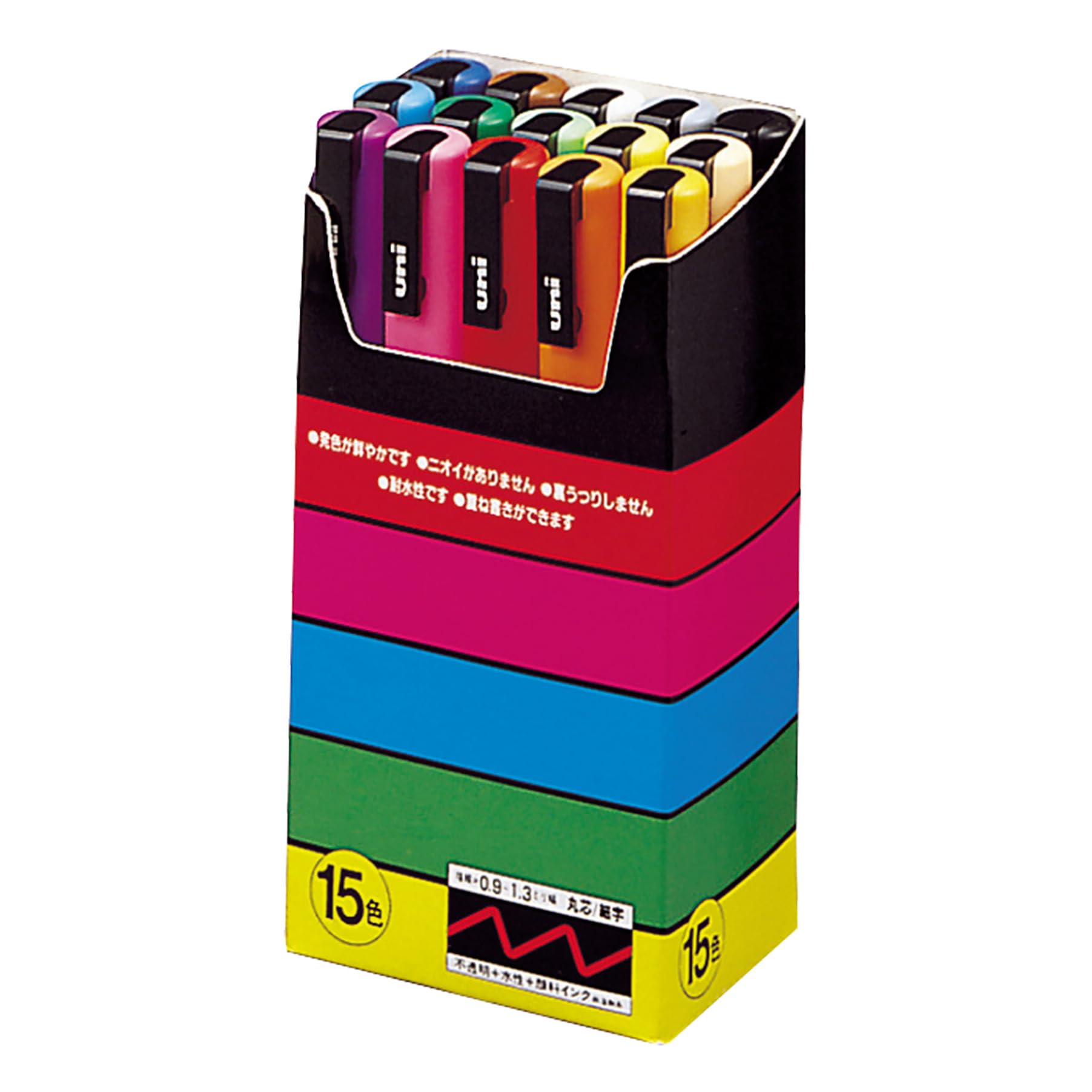 Uni-Ball Uni Posca - Rotuladores (15 unidades, base al agua, colores variados)