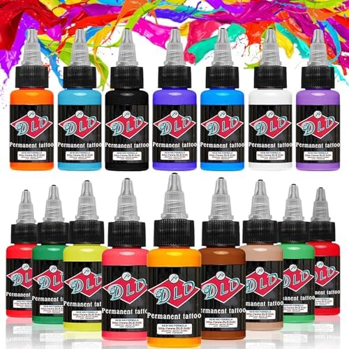 16 Primary Colors Tattoo Ink Set Pigment Kit 1 Oz Professional Body ...