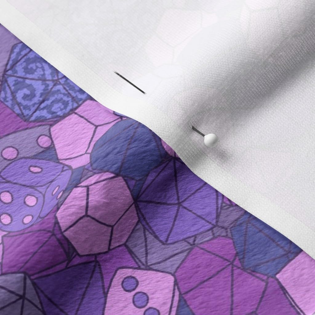 Spoonflower Fabric - Dice Purple Nerd Playing Games Printed on Minky Fabric by The Yard - Sewing Baby Blankets Quilt Backing Plush
