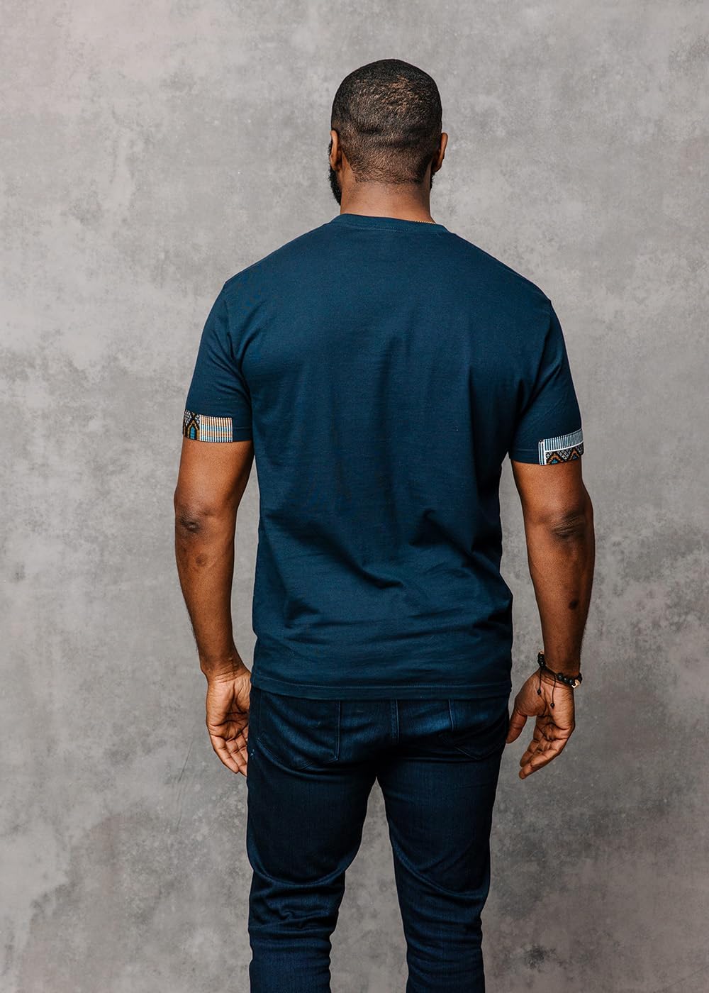 D'IYANU | Seun Men's African Print T-Shirt with Patterned Pocket | Short Sleeve Premium Comfortable and Traditional - Image 4