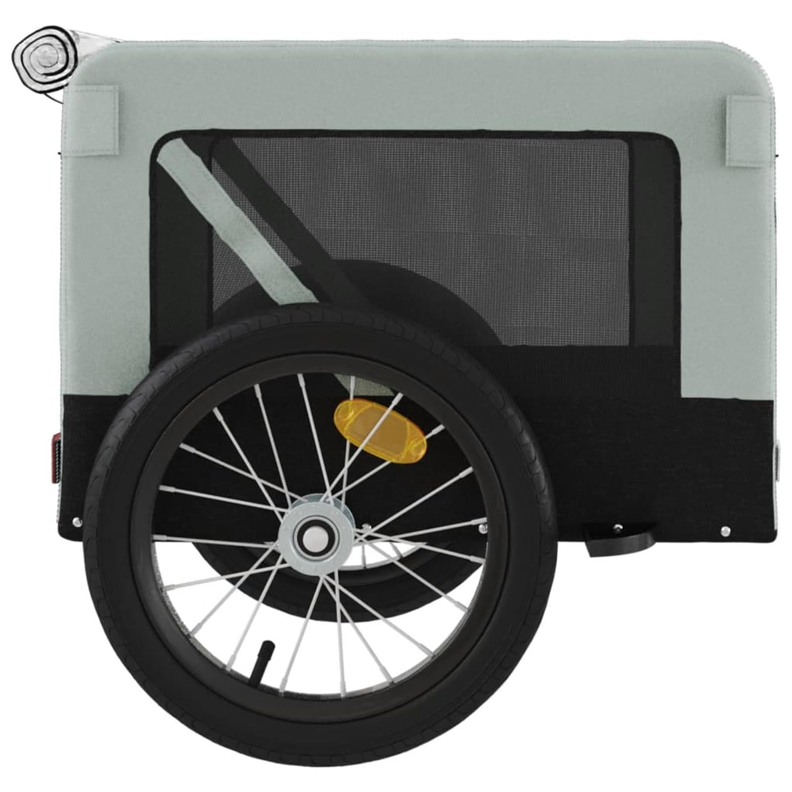 Homgoday Remolque de bicicleta para animales gris y negro Oxford y hierro, mueble carro para perro, carro para bicicleta, carro para perros, transportín perro bicicleta modelo 93916