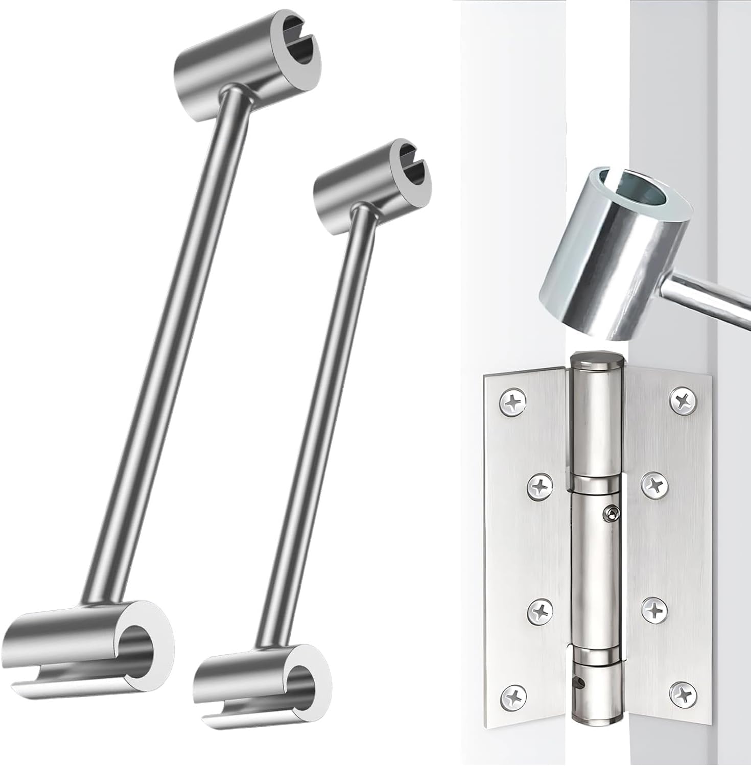 Hinges Gap Adjusting Wrench, ZEEROQOLAB 2 Pack Door Hinge Adjustment Tool, Steel Double-Head Door Hinge Repair Spanner for Various Flag Hinge Door, Fits Knuckle 14mm/18mm and 23mm/25mm