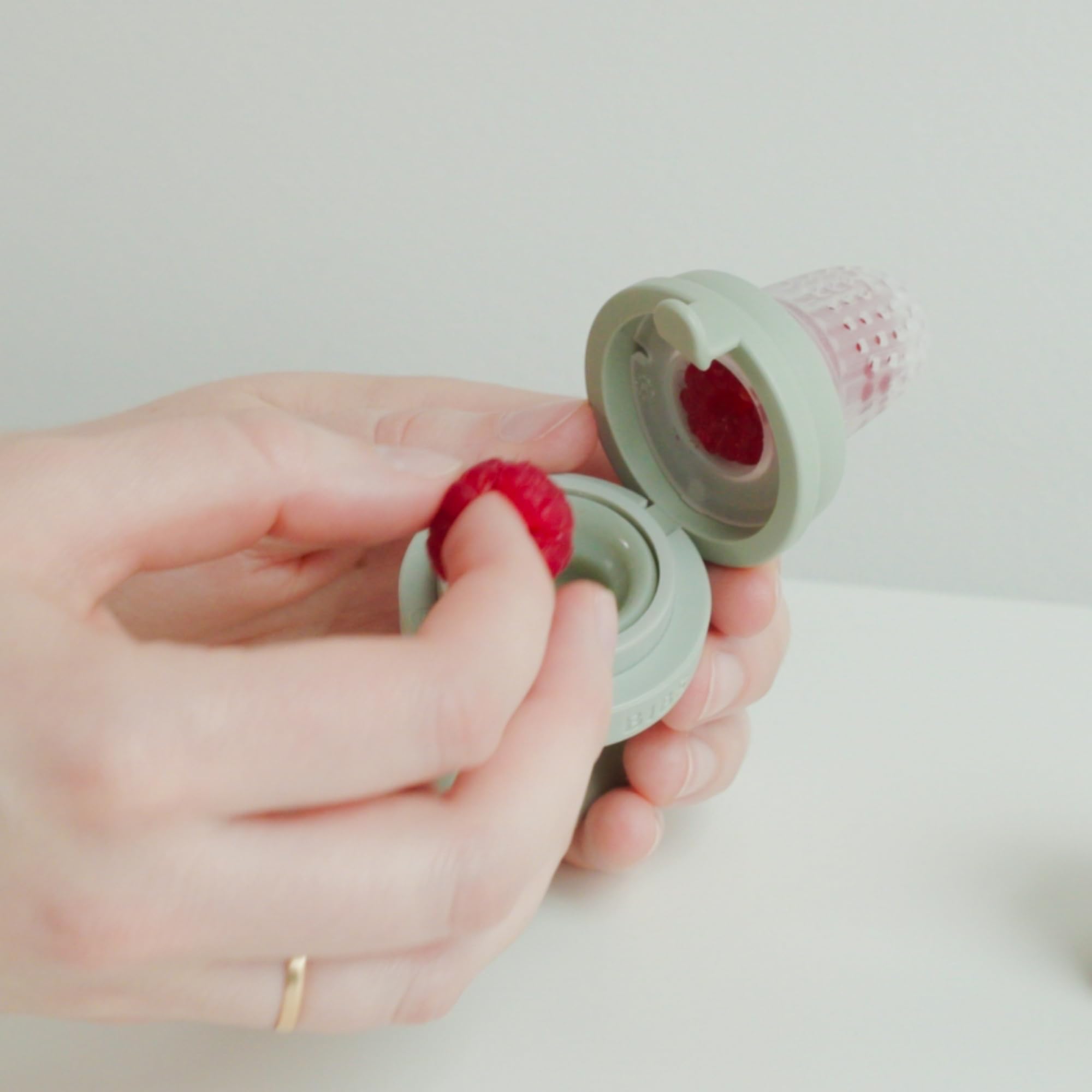 BIBS Baby Feeder con 2 tettarelle in silicone, compatibile con il vassoio del congelatore, facile da impugnare, senza BPA - ideale per la dentizione e l'autoalimentazione, 4+ mesi - Blush