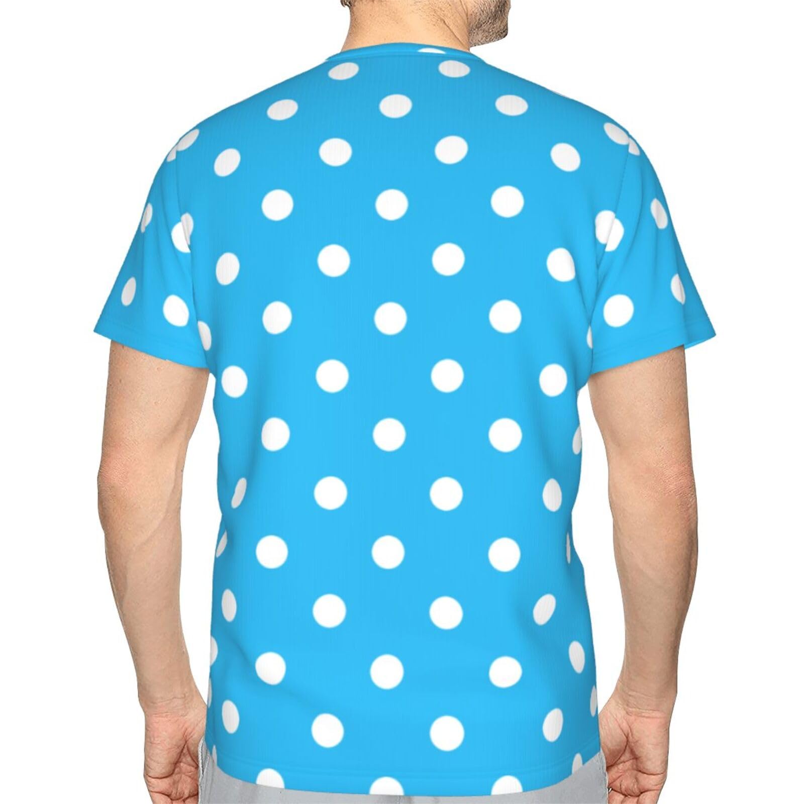 Amazon.co.jp: Tシャツ メンズ 水玉柄 ドット ブルー 半袖 トップス 春
