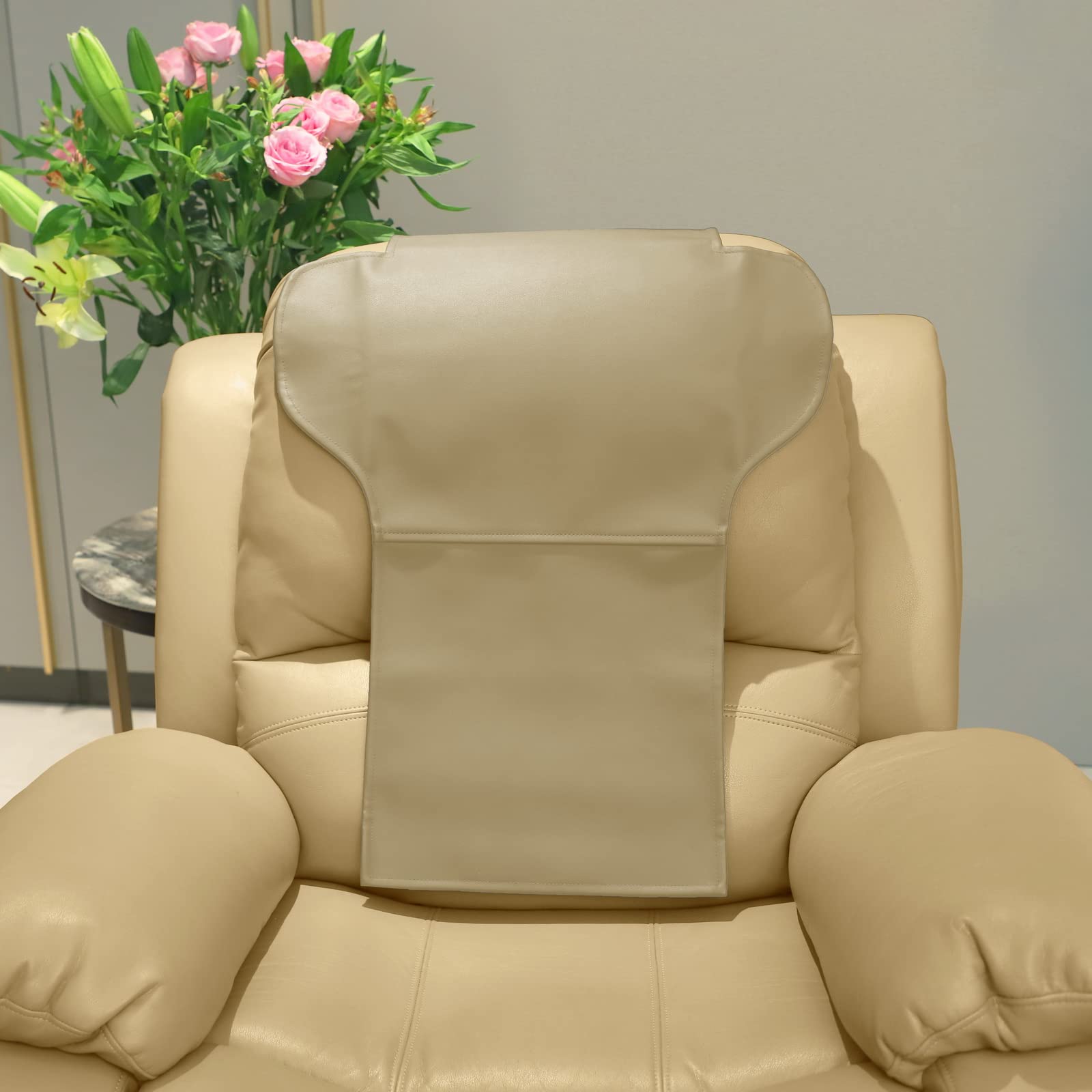 Recliner Headrest Protector NZDWZDN Faux Leather Headrest Cover
