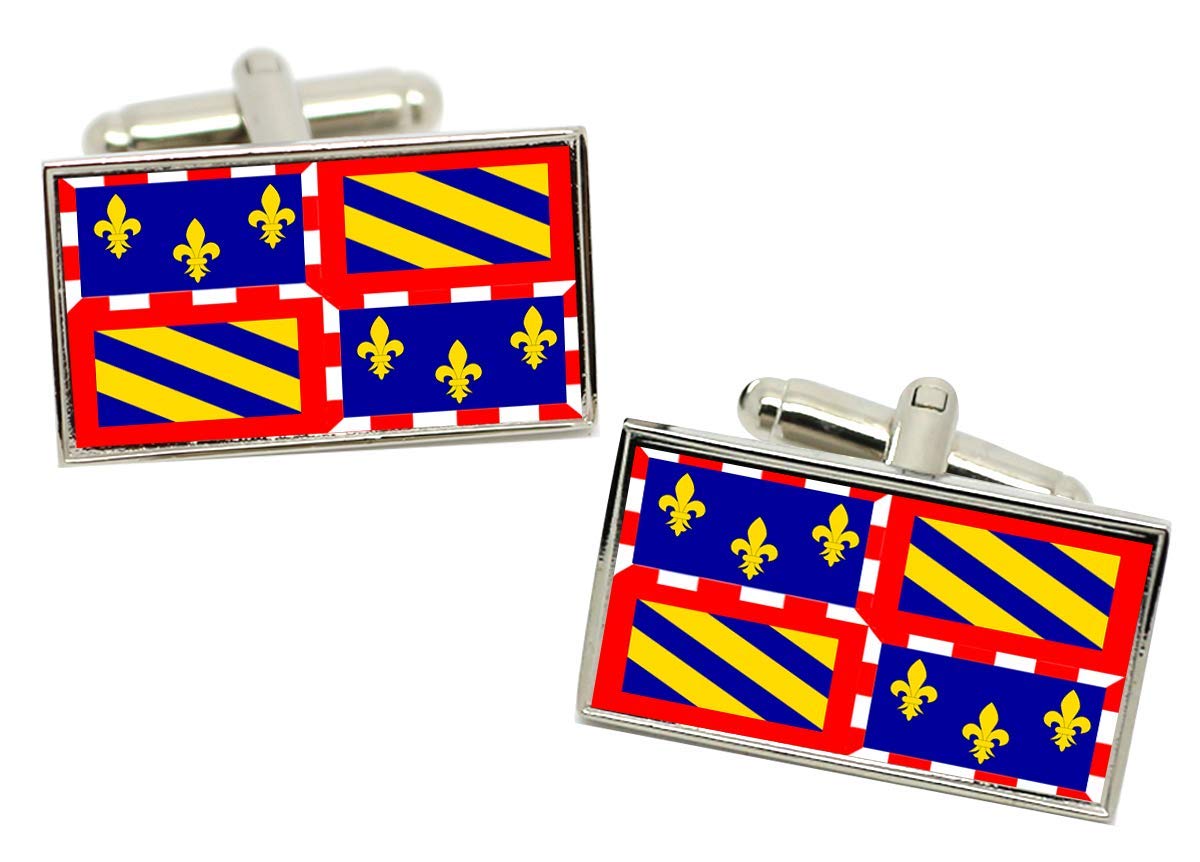 Boutons de manchette Drapeau bordeaux dans une boîte