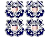 4-Pack: Vintage US Coast Guard 1790 Crossed Anchors Shaped Stickers (USCG Logo Vinyl Decal Semper Paratus Made in The USA (1.5 inch)