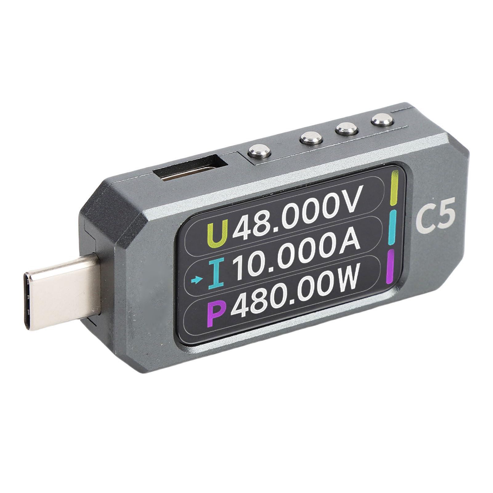 Jeffergarden Testeur de Compteur de Puissance USB C, Analyseur de qualité d'alimentation PC de Type C avec écran LCD de 1,47 Pouces, Test de Câble de Marqueur PD3.1 EPR AVS USB4 E, Processeur ARM