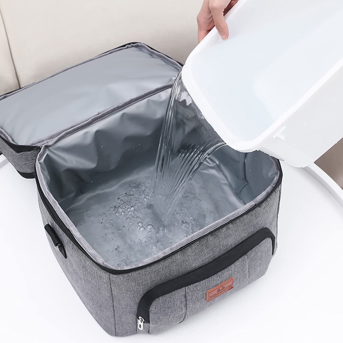 Torba z grubej bawełny, torba na lunch, przenośne torby termoizolacyjne, duża torba termoizolacyjna z twardą wkładką, izolowana piknikowa miękka torba chłodząca na kemping/grill/zakupy Rodzinne za