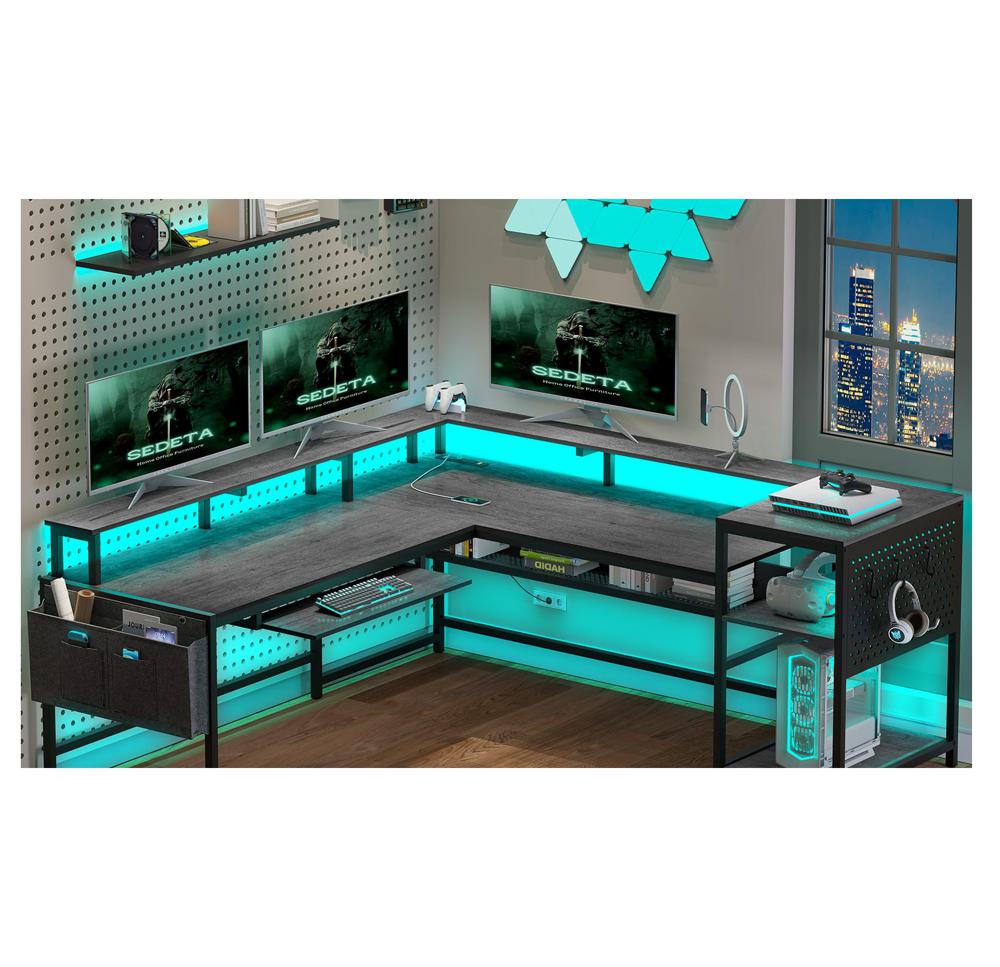 Amazon.com: SEDETA L Shaped Gaming Desk, Convertible 96