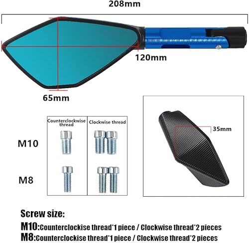 Miniatura 3 de Motorcycle Rearview Mirror For Y&AMAHA MT07 For H&ONDA For Kawasaki Z750 Z900 Z800 Motorcycle CNC Aluminum Rear View Rearview Mirrors Side Mirror