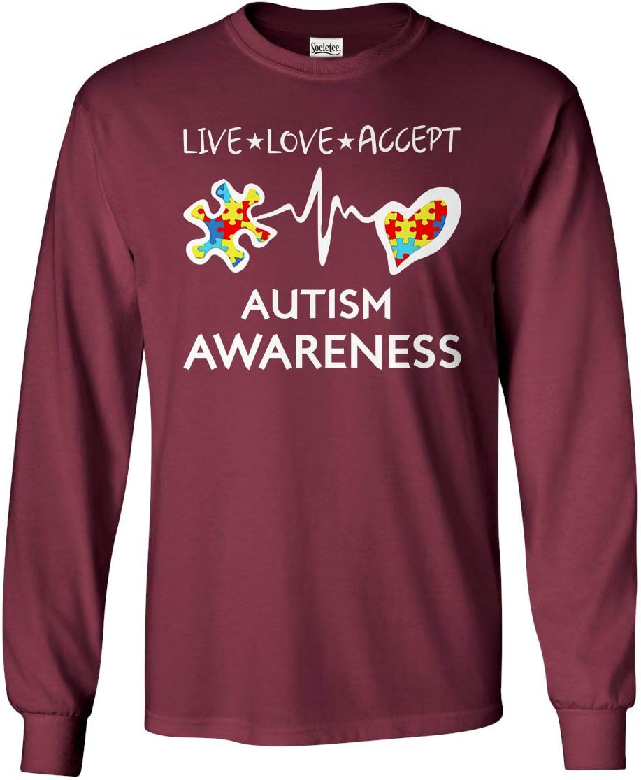 Societee Live Love Accept Autism Awareness Long Sleeve Tshirt