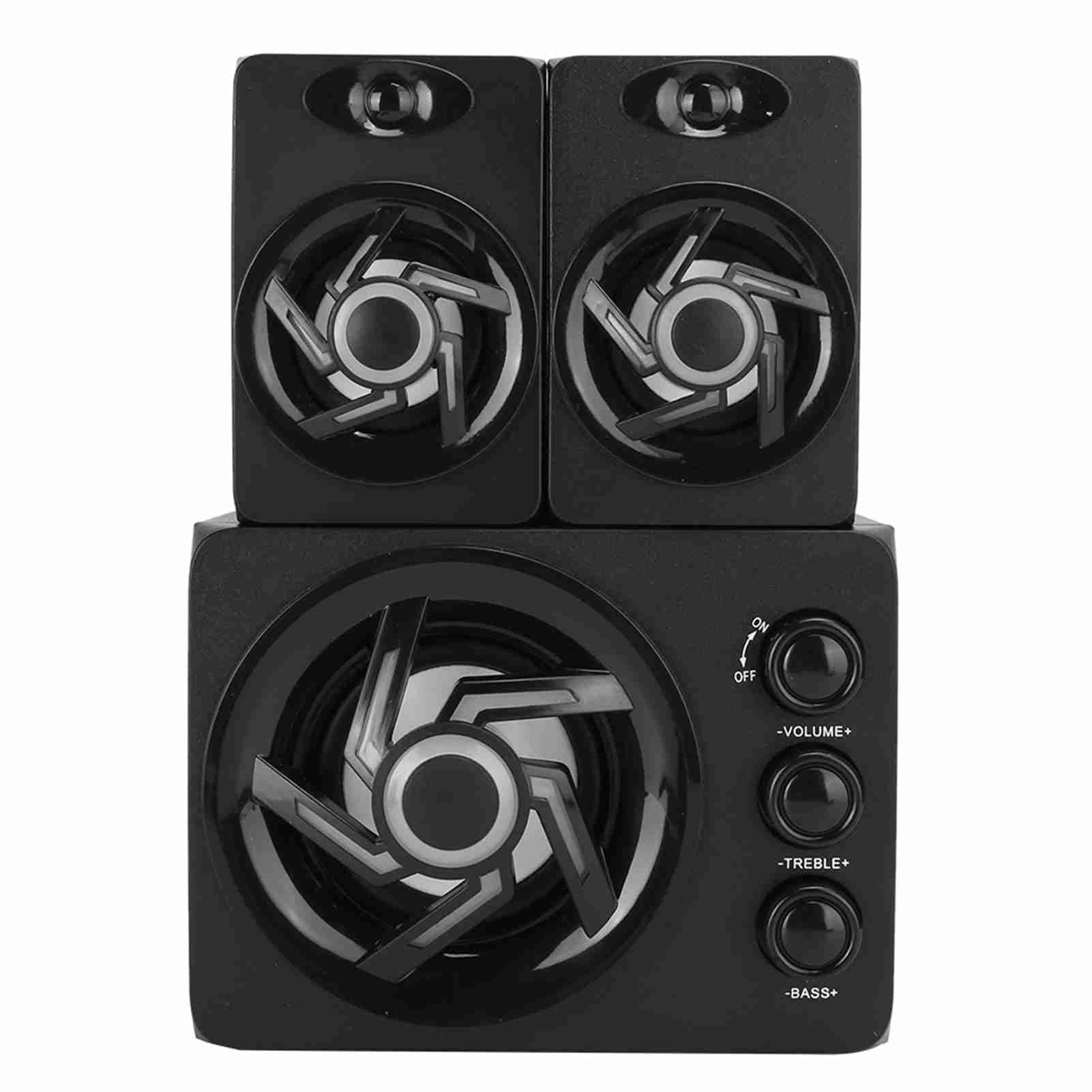 Cocoarm Altoparlante per Computer, Subwoofer per PC ABS 2.1 con Bluetooth e da 3,5 Mm, 7 Luci Colorate, Controllo del Volume dei Bassi da 25 Hz a 20 KHz per Desktop, Laptop, Telefoni Cellulari,