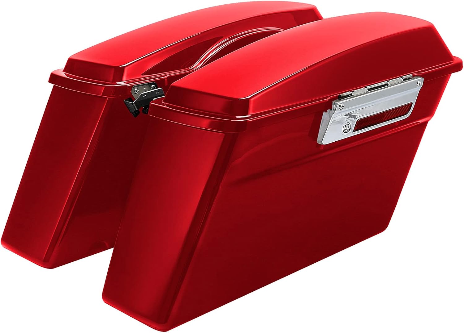 XMTMOTO Hard Saddlebags Saddle bags W/Lid Latch Key for Harley 1994-2013 Touring models road glide, road king, ultra, street glide, electra glide and 1984-2017 Softail models,Red