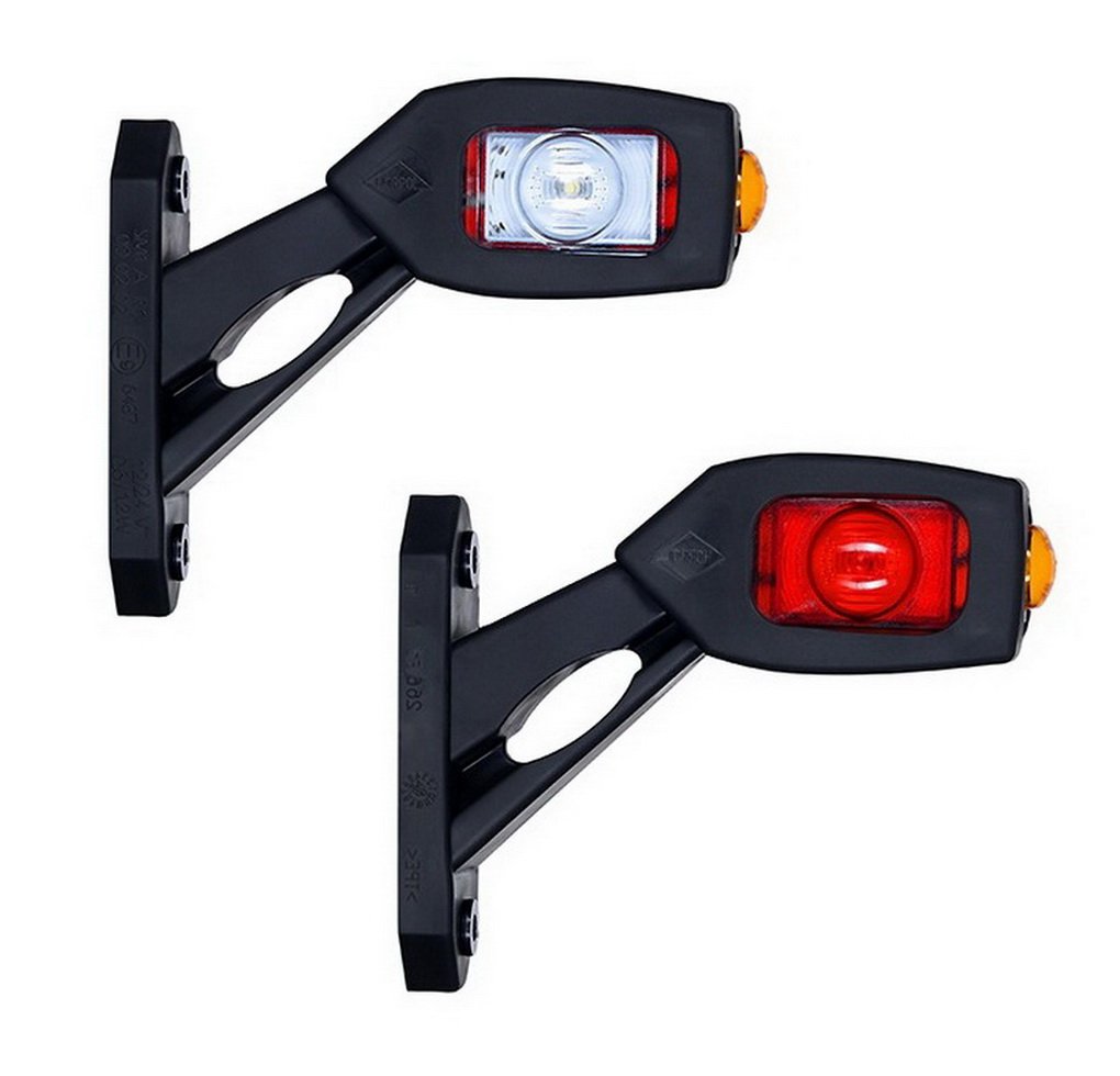 2 x LED Gummi Begrenzungsleuchte Seitenleuchte 12V 24V mit E-Prüfzeichen Positionsleuchte Auto LKW PKW KFZ Lampe Leuchte Licht Weiß Rot Orange