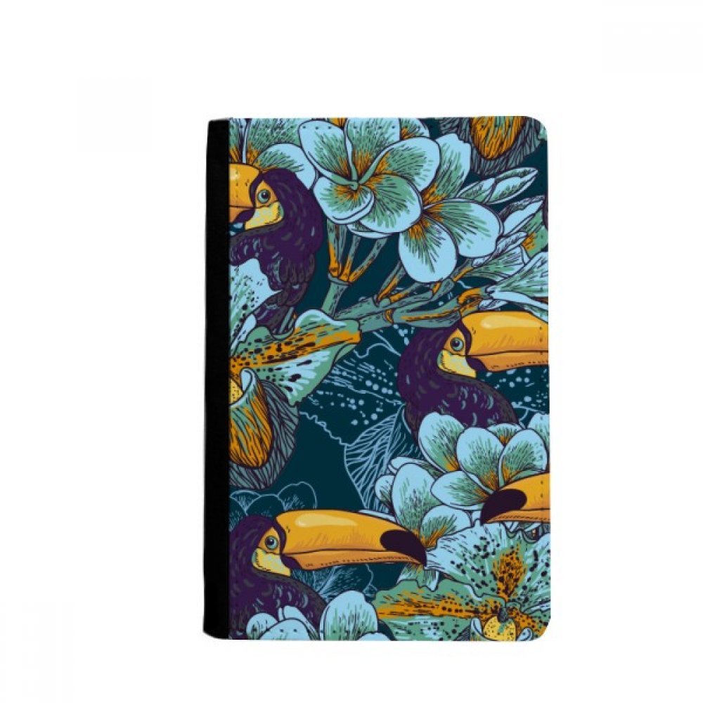 Orchid Bird Square Continuous Pattern Animal Passport Holder Notecase Burse Wallet Cover Card Purse