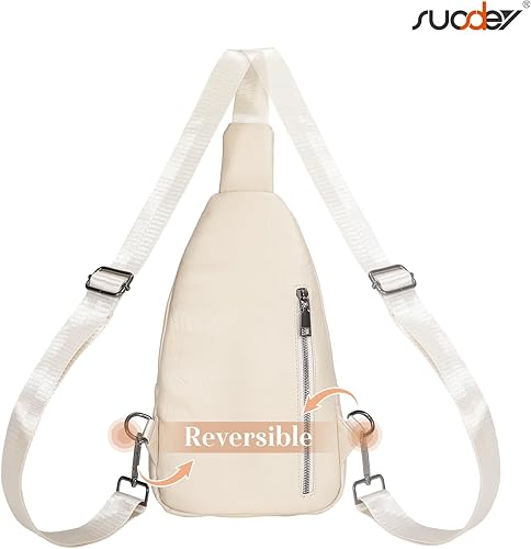 Miniatura 3 de SUOSDEY Sling Bag Crossbody Backpack PU Leather Unisex Shoulder Bag Chest Bag With Adjustable Strap for Travel Cycling Hiking
