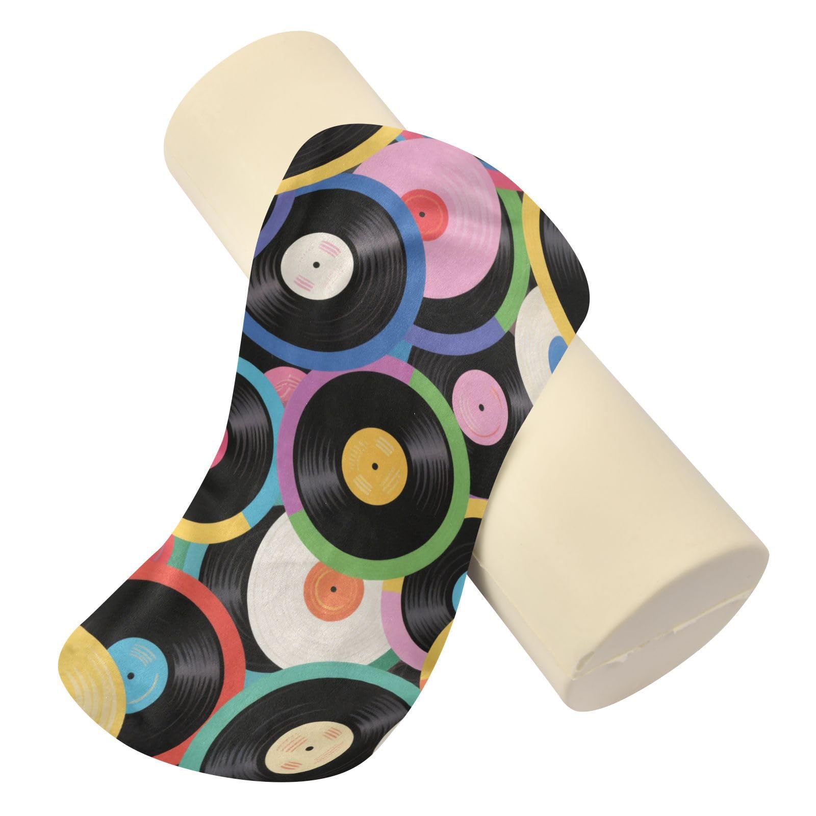 EtherSpher Colour Cartoon Record Decorative Outdoor Bolster Pillow Foam Cylinder Pillow Cylinder Roll Leg Support almohada para cervicales y Cuello
