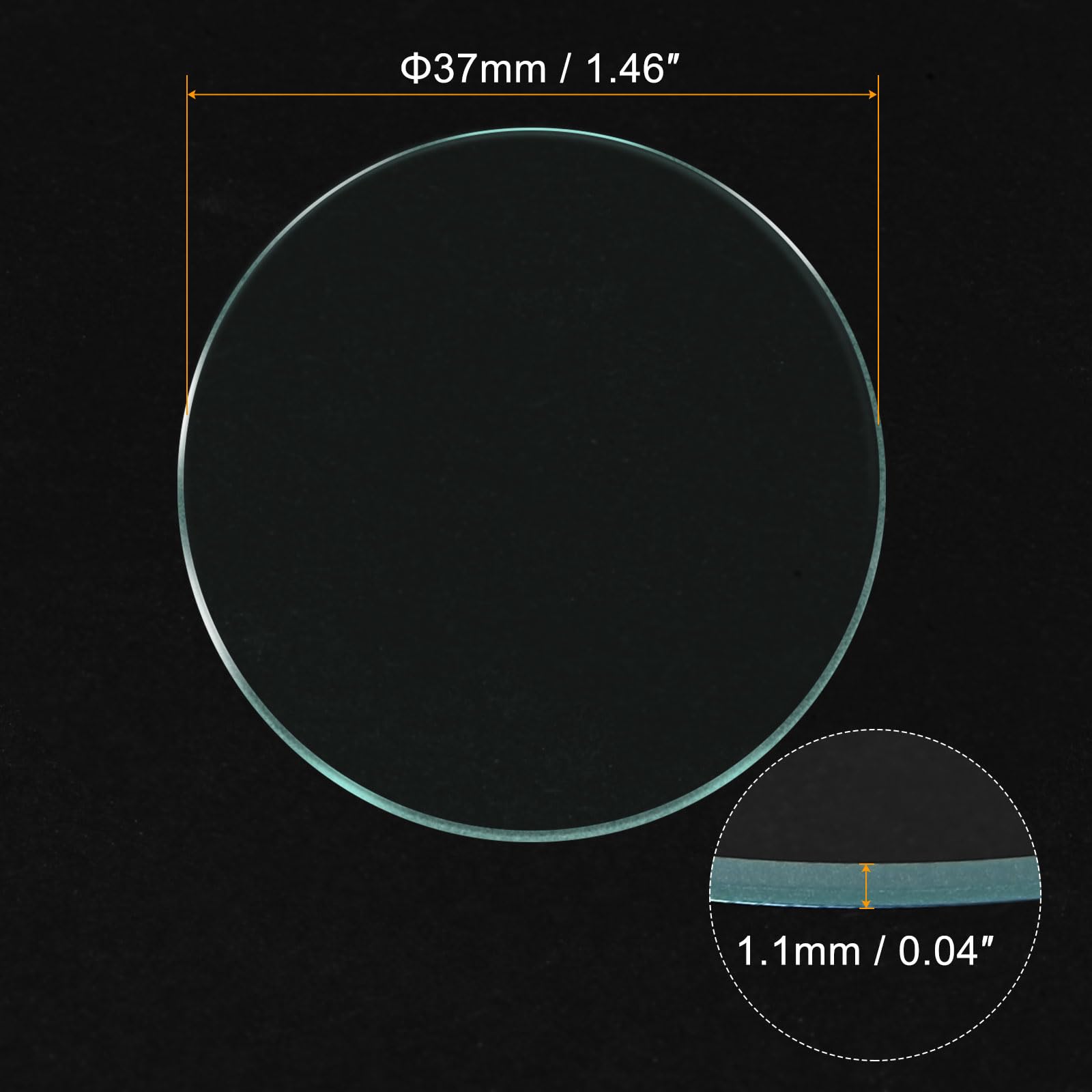 Verre De Montre Diamètre 37.1 Mm - Référence SR371B - Catégorie 6 - Bague Noire