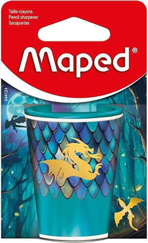 Maped - Taille-Crayons Canette Dragon - Taillage Facile et Précis - Canette en M