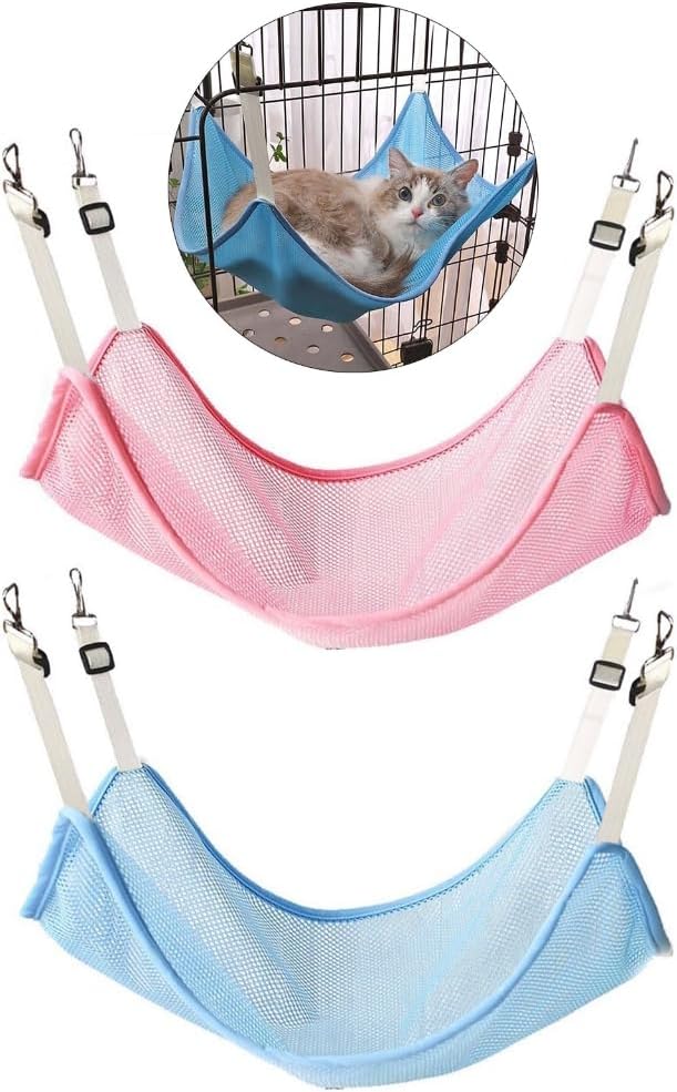 review Cats Hammock Bed for Small CatS Cage Hanging Bed Breathable Hammock for Small Cats Space Saving