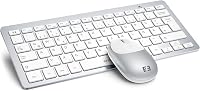 seenda Vezeték Nélküli Billentyűzet és Egér Szett, Kompakt 70% QWERTZ Kiosztás, PC/Laptop/TV Kompatibilis, Ultravékony Dizájn, Fehér-Ezüst 1