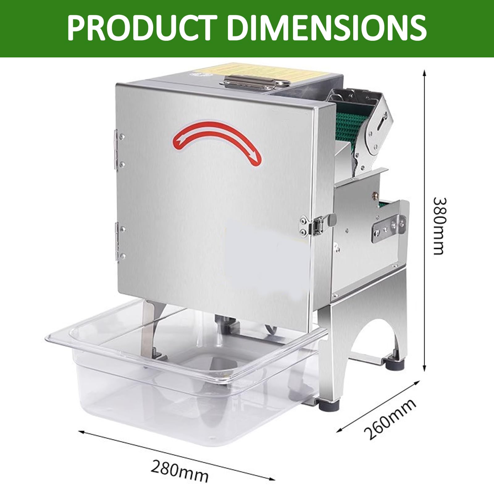 Automatischer Scallion Chopper 100w, Mit Auffangschale Und 7-cm-EinfüLlöFfnung, Ideal Zum Zerkleinern Von Paprika, FrüHlingszwiebeln, Zwiebeln, Koriander Und Lauch StandardModel